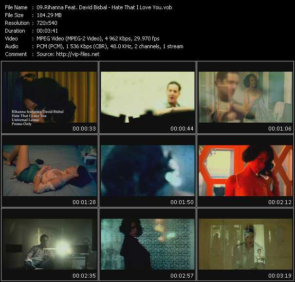 Rihanna Feat. David Bisbal video ”Hate That I Love You” from dvd ”Express Video May 2009 Week 1”
