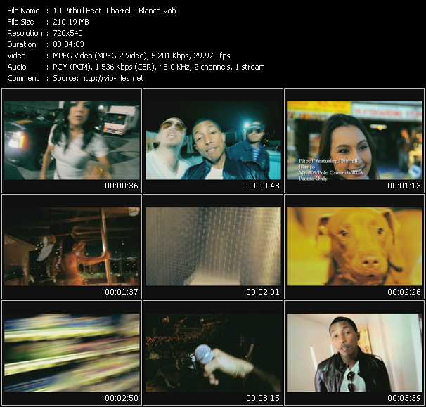 Pitbull Feat. Pharrell Williams video ”Blanco” from dvd ”Express Video May 2009 Week 2”