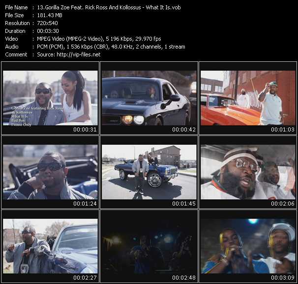 Gorilla Zoe Feat. Rick Ross And Kollosus video ”What It Is” from dvd ”Express Video May 2009 Week 2”