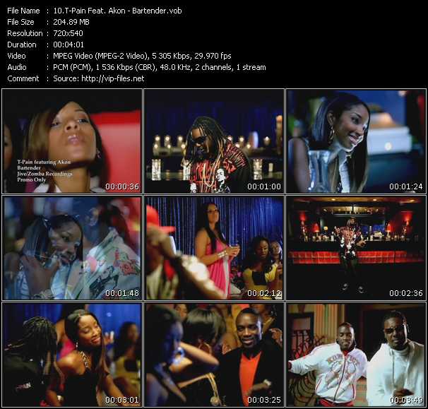 T-Pain Feat. Akon video ”Bartender” from dvd ”Express Video June 2007 Week 4”