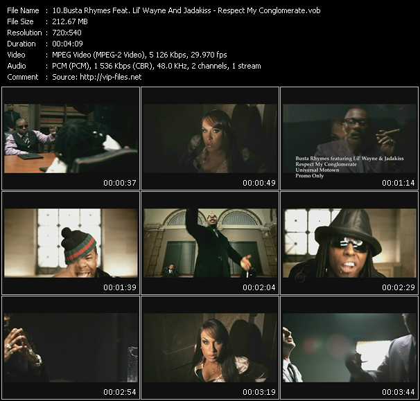 Busta Rhymes Feat. Lil' Wayne And Jadakiss video ”Respect My Conglomerate” from dvd ”Express Video June 2009 Week 3”