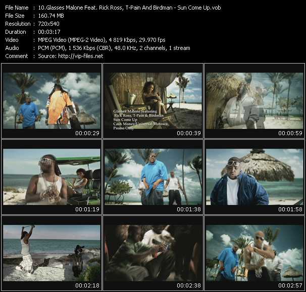 Glasses Malone Feat. Rick Ross, T-Pain And Birdman video ”Sun Come Up” from dvd ”Express Video June 2009 Week 4”