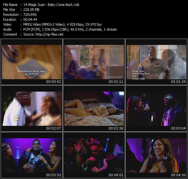 Magic Juan video ”Baby Come Back” from dvd ”Express Video July 2009 Week 4”