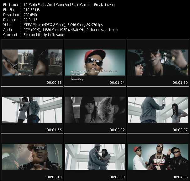 Mario Feat. Gucci Mane And Sean Garrett video ”Break Up” from dvd ”Express Video August 2009 Week 3”