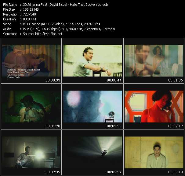 Rihanna Feat. David Bisbal video ”Hate That I Love You” from dvd ”Hot Video June 2009”