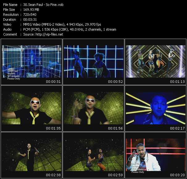 Sean Paul video ”So Fine” from dvd ”Hot Video August 2009”