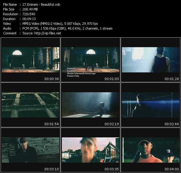 Eminem video ”Beautiful” from dvd ”Hot Video September 2009”