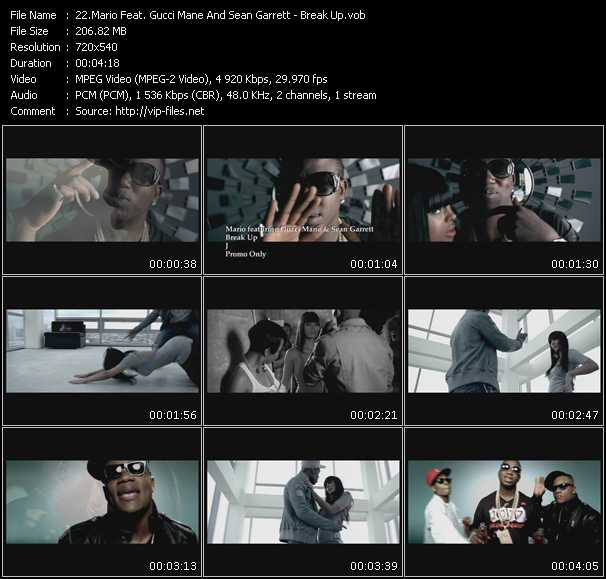 Mario Feat. Gucci Mane And Sean Garrett video ”Break Up” from dvd ”Hot Video October 2009”