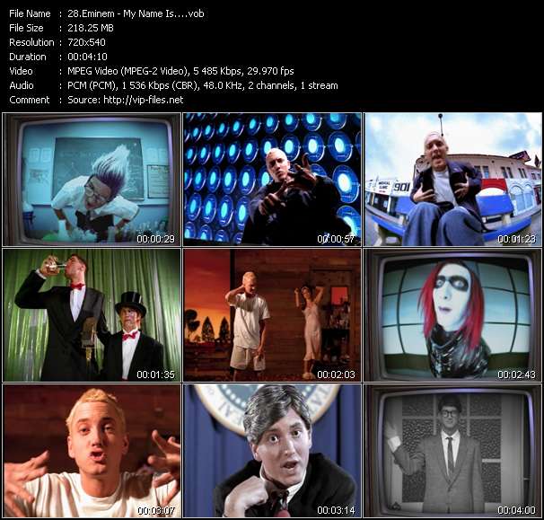 Eminem video ”My Name Is...” from dvd ”Hot Video Classics Best Of 1999 Vol.1”