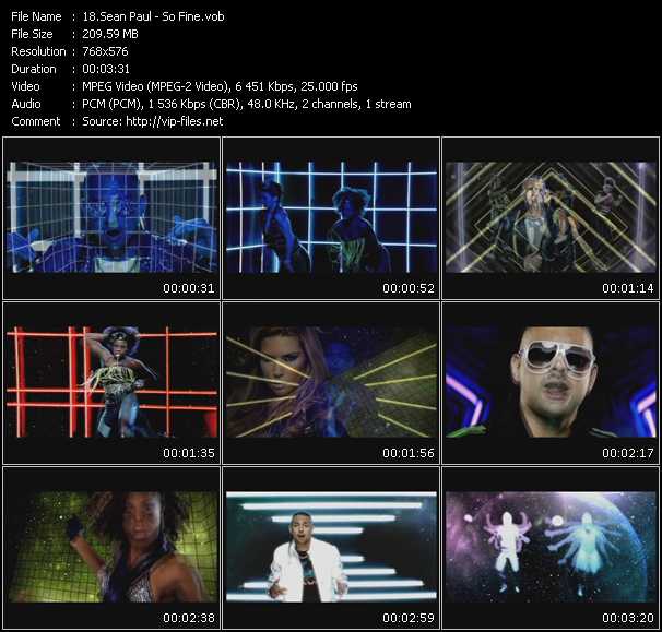 Sean Paul video ”So Fine” from dvd ”UK Chart Video August 2009”