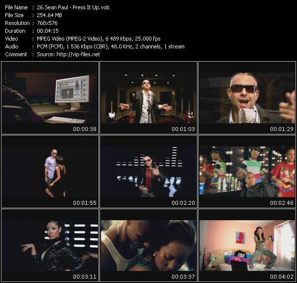 Sean Paul video ”Press It Up” from dvd ”UK Chart Video October 2009”