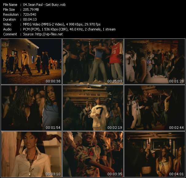 Sean Paul video ”Get Busy” from dvd ”Urban Video April 2003”