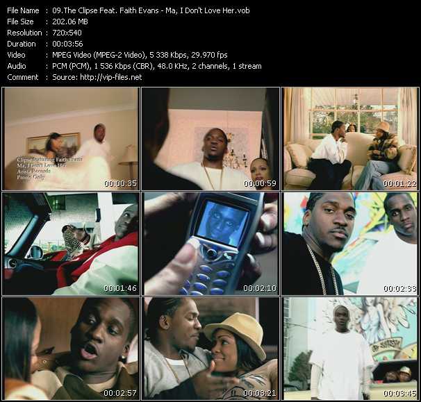 Clipse Feat. Faith Evans video ”Ma, I Don't Love Her” from dvd ”Urban Video April 2003”