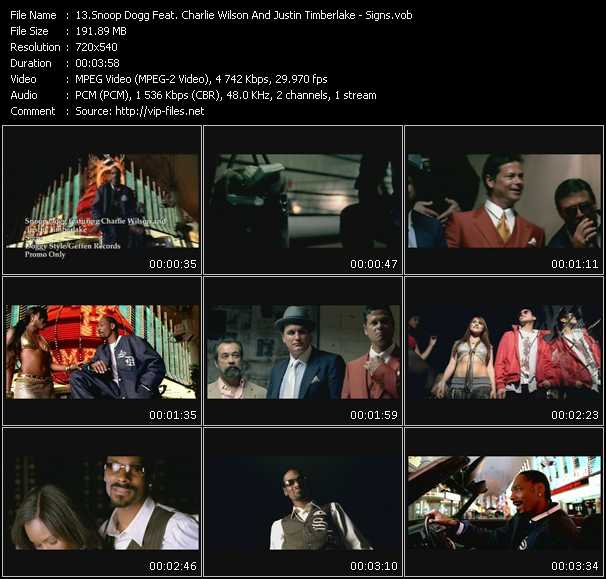 Snoop Dogg Feat. Charlie Wilson And Justin Timberlake video ”Signs” from dvd ”Urban Video May 2005”