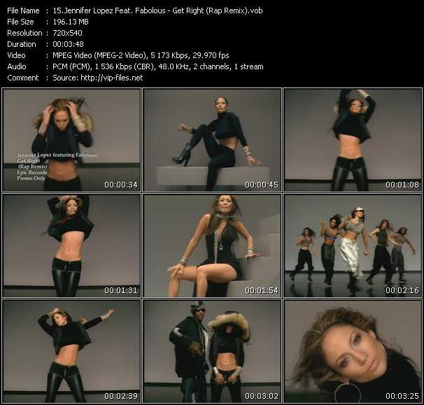 Jennifer Lopez Feat. Fabolous video ”Get Right (Rap Remix)” from dvd ”Urban Video May 2005”