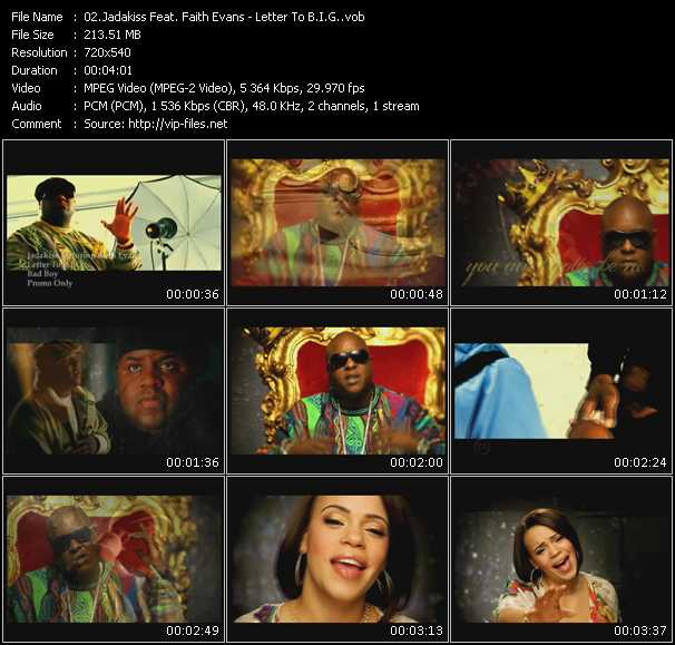 Jadakiss Feat. Faith Evans video ”Letter To B.I.G.” from dvd ”Urban Video May 2009”
