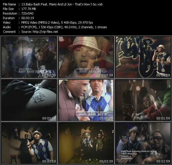 Baby Bash Feat. Mario And Lil' Jon video ”That's How I Go” from dvd ”Urban Video May 2009”