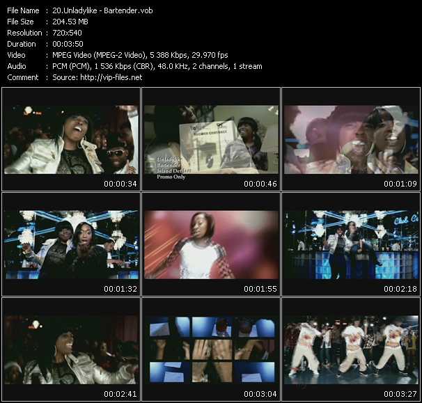 Unladylike video ”Bartender” from dvd ”Urban Video May 2009”