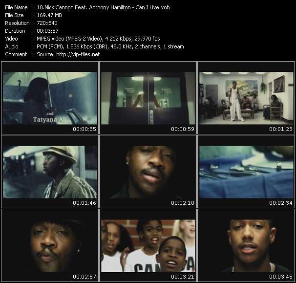 Nick Cannon Feat. Anthony Hamilton video ”Can I Live?” from dvd ”Urban Video June 2005”