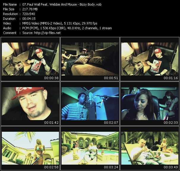 Paul Wall Feat. Webbie And Mouse video ”Bizzy Body” from dvd ”Urban Video June 2009”