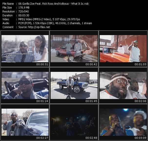 Gorilla Zoe Feat. Rick Ross And Kollosus video ”What It Is” from dvd ”Urban Video June 2009”