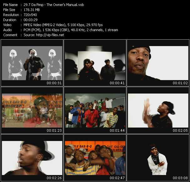 T Da Pimp video ”The Owner's Manual” from dvd ”Urban Video June 2009”
