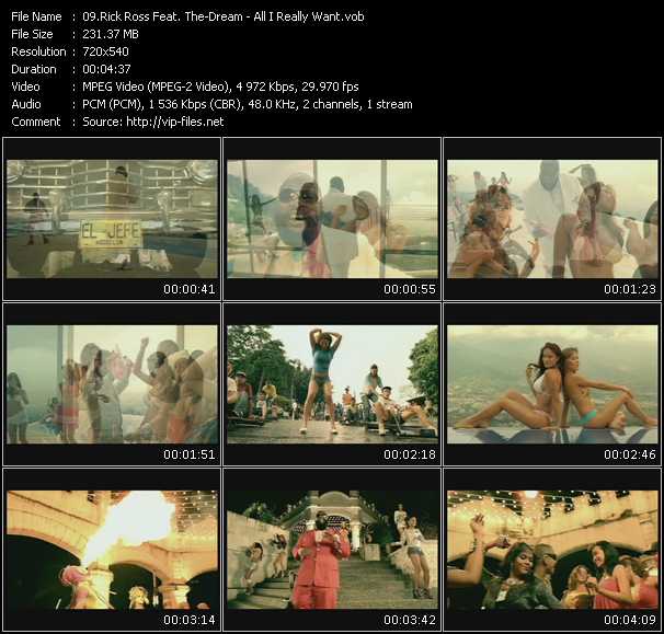 Rick Ross Feat. The-Dream video ”All I Really Want” from dvd ”Urban Video July 2009”