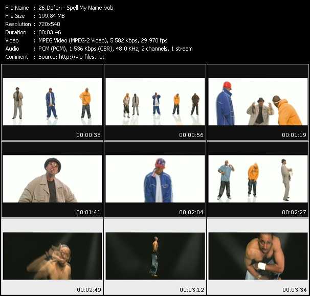 Defari video ”Spell My Name” from dvd ”Urban Video August 2003”