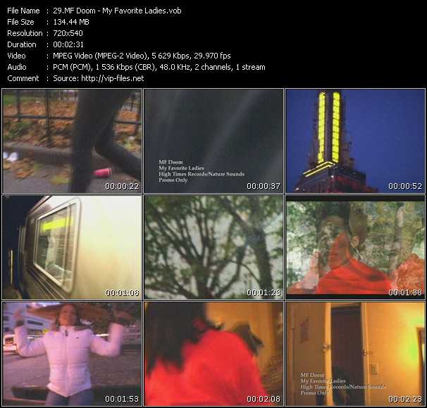 MF Doom video ”My Favorite Ladies” from dvd ”Urban Video August 2003”