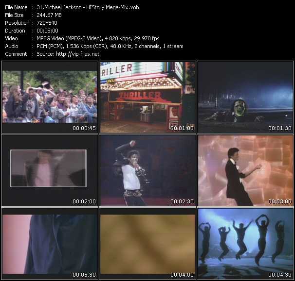 Michael Jackson video ”HIStory Mega-Mix” from dvd ”Urban Video August 2009”