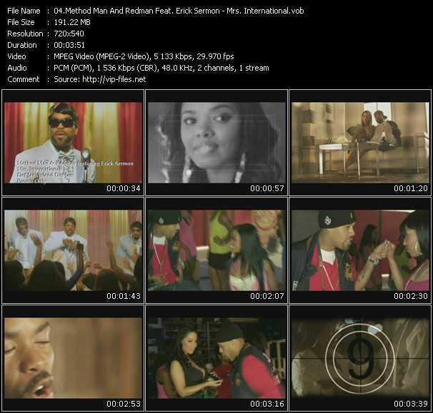 Method Man And Redman Feat. Erick Sermon video ”Mrs. International” from dvd ”Urban Video September 2009”