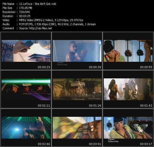 LeToya video ”She Ain't Got” from dvd ”Urban Video September 2009”