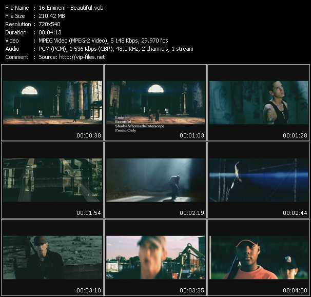 Eminem video ”Beautiful” from dvd ”Urban Video September 2009”