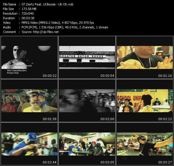 Derty Feat. Lil' Boosie video ”Uh Oh” from dvd ”Urban Video November 2009”
