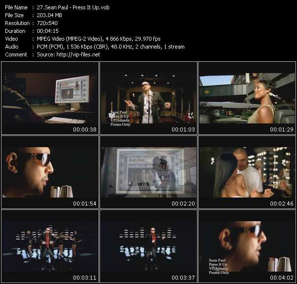 Sean Paul video ”Press It Up” from dvd ”Urban Video November 2009”