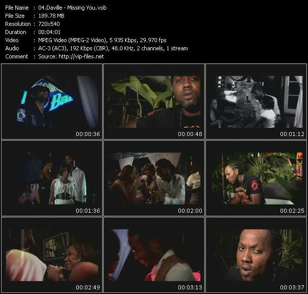 Daville video ”Missing You” from dvd ”Rock America Urban June 2009”