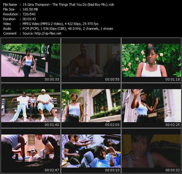 Gina Thompson video ”The Things That You Do (Bad Boy Mix)” from dvd ”Screenplay VJ-Pro Classic Vision New Jack Vol.3 September 2009”