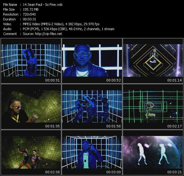 Sean Paul video ”So Fine” from dvd ”Screenplay VJ-Pro Dance Vision September 2009”