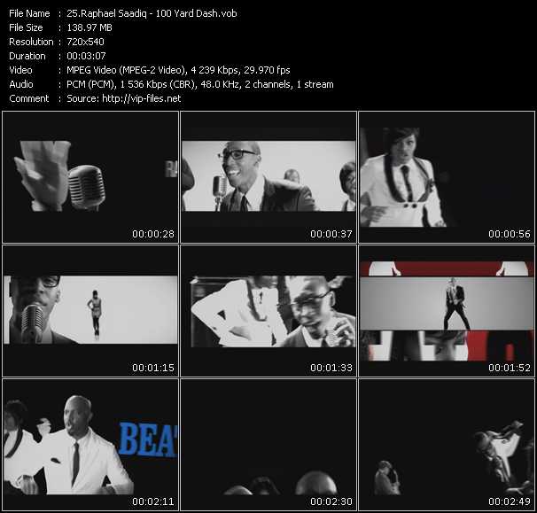 Raphael Saadiq video ”100 Yard Dash” from dvd ”Screenplay VJ-Pro Hits Vision May 2009”
