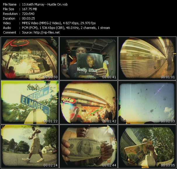 Keith Murray video ”Hustle On” from dvd ”Screenplay VJ-Pro Urban Vision January 2008”