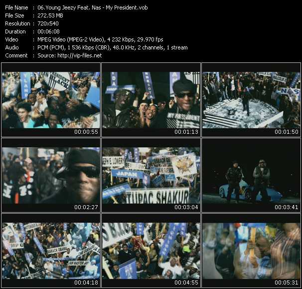 Young Jeezy Feat. Nas video ”My President” from dvd ”Screenplay VJ-Pro Urban Vision May 2009”