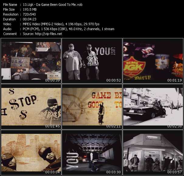 Ugk video ”Da Game Been Good To Me” from dvd ”Screenplay VJ-Pro Urban Vision June 2009”