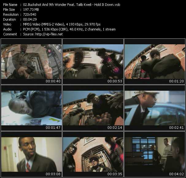Buckshot And 9th Wonder Feat. Talib Kweli video ”Hold It Down” from dvd ”Screenplay VJ-Pro Urban Vision July 2008”