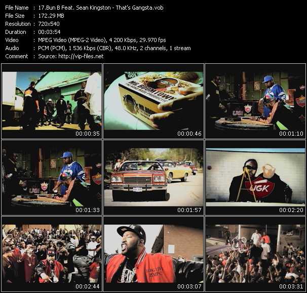 Bun B Feat. Sean Kingston video ”That's Gangsta” from dvd ”Screenplay VJ-Pro Urban Vision July 2008”