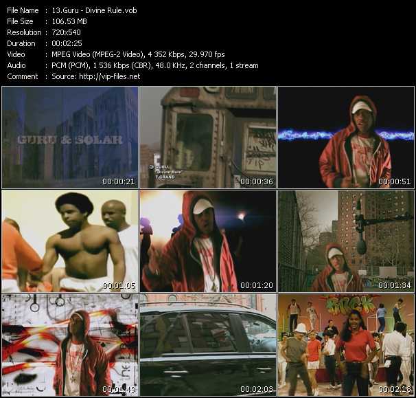 Guru video ”Divine Rule” from dvd ”Screenplay VJ-Pro Urban Vision August 2009”