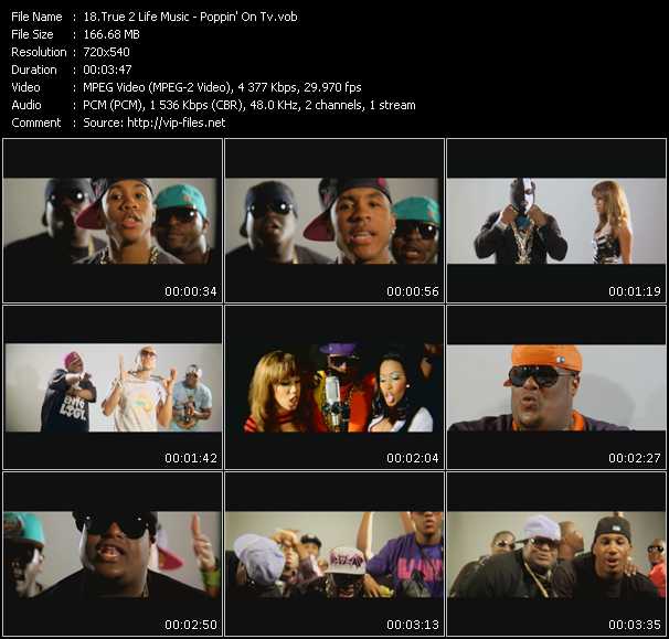 True 2 Life Music video ”Poppin' On TV” from dvd ”Screenplay VJ-Pro Urban Vision August 2009”