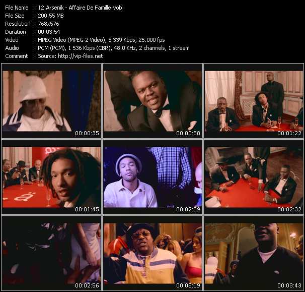 Arsenik video ”Affaire De Famille” from dvd ”Clap. L'indispensable Des Clips De Rap Francais Indes Vol.1”