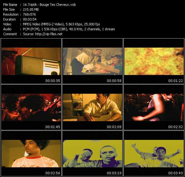 Triptik video ”Bouge Tes Cheveux” from dvd ”Clap. L'indispensable Des Clips De Rap Francais Indes Vol.1”