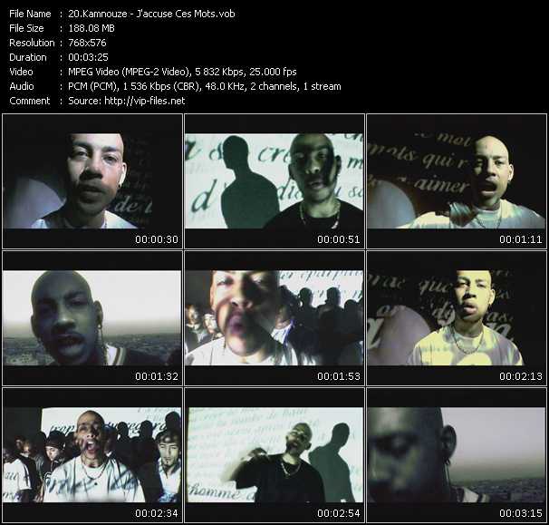 Kamnouze video ”J'accuse Ces Mots” from dvd ”Clap. L'indispensable Des Clips De Rap Francais Indes Vol.1”