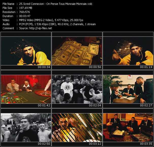 Scred Connexion video ”On Pense Tous Monnaie Monnaie” from dvd ”Clap. L'indispensable Des Clips De Rap Francais Indes Vol.1”
